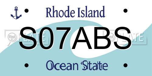 S07ABS Rhode Island License Plate