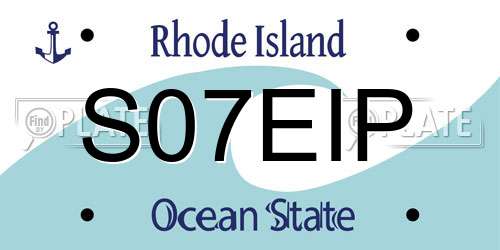 S07EIP Rhode Island License Plate