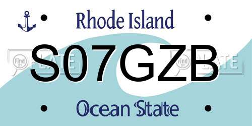 S07GZB Rhode Island License Plate