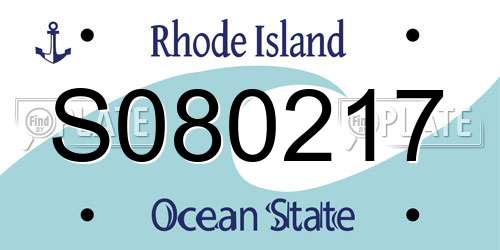 S080217 Rhode Island License Plate