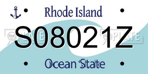S08021Z Rhode Island License Plate