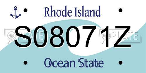 S08071Z Rhode Island License Plate