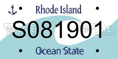 S081901 Rhode Island License Plate