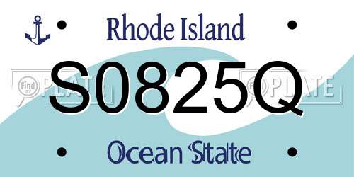 S0825Q Rhode Island License Plate