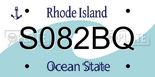 S082BQ Rhode Island License Plate