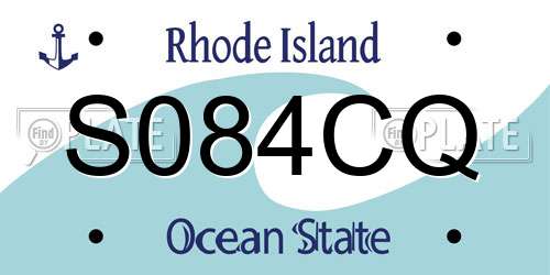 S084CQ Rhode Island License Plate