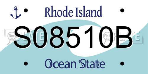 S08510B Rhode Island License Plate