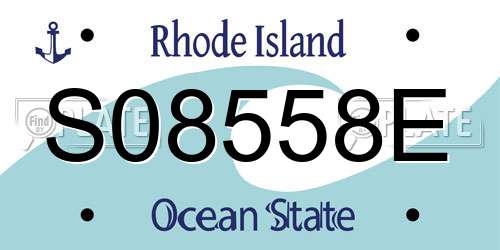 S08558E Rhode Island License Plate