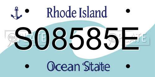 S08585E Rhode Island License Plate