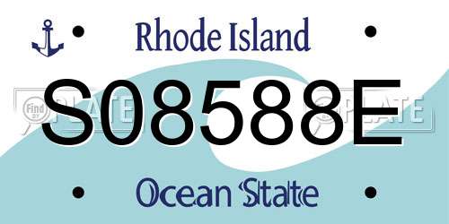 S08588E Rhode Island License Plate