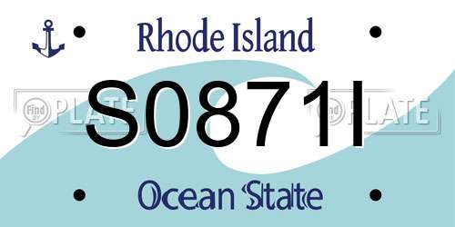 S0871I Rhode Island License Plate