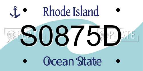 S0875D Rhode Island License Plate