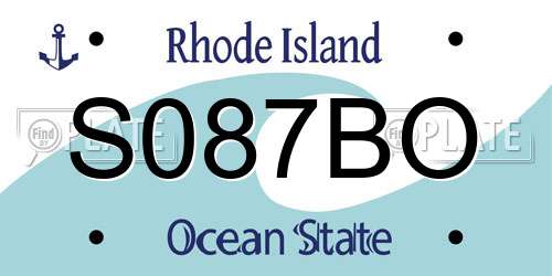 S087BO Rhode Island License Plate