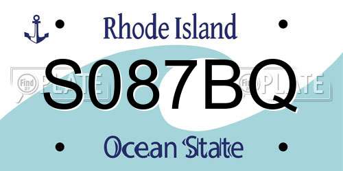S087BQ Rhode Island License Plate