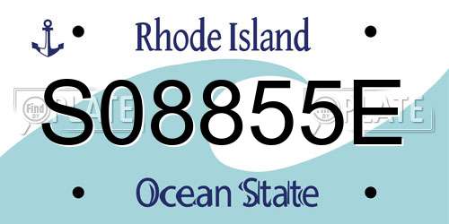 S08855E Rhode Island License Plate