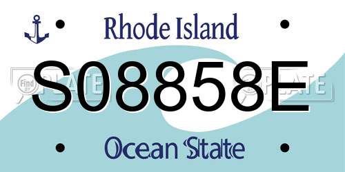 S08858E Rhode Island License Plate