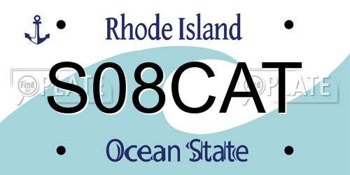 S08CAT Rhode Island License Plate
