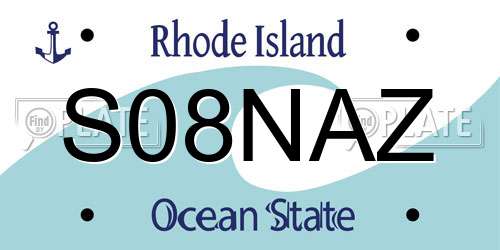 S08NAZ Rhode Island License Plate