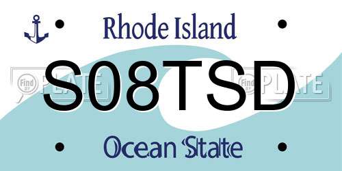 S08TSD Rhode Island License Plate