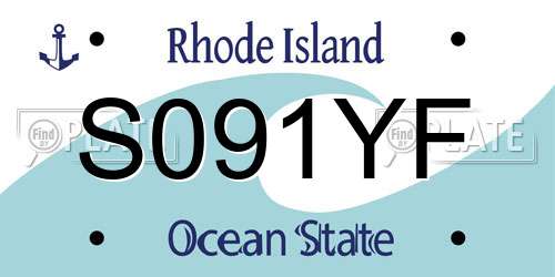 S091YF Rhode Island License Plate