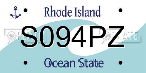 S094PZ Rhode Island License Plate