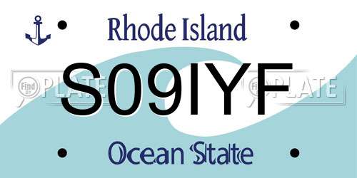 S09IYF Rhode Island License Plate