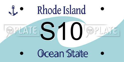 S10 Rhode Island License Plate