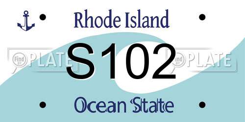 S102 Rhode Island License Plate