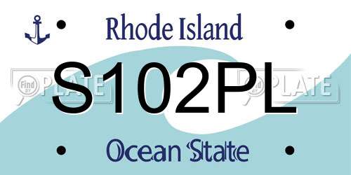 S102PL Rhode Island License Plate