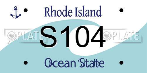S104 Rhode Island License Plate