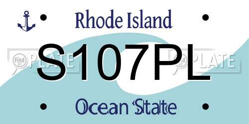 S107PL Rhode Island License Plate