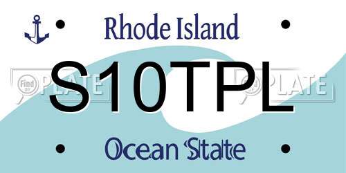 S10TPL Rhode Island License Plate