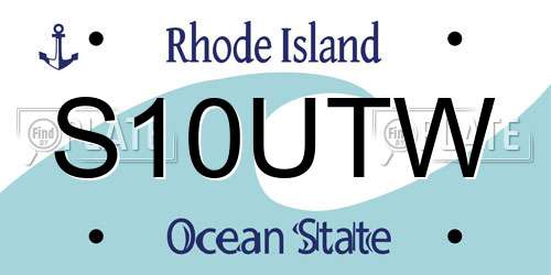 S10UTW Rhode Island License Plate