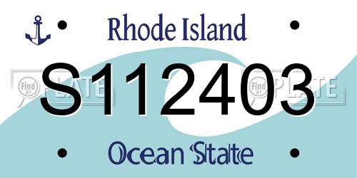 S112403 Rhode Island License Plate