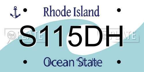 S115DH Rhode Island License Plate