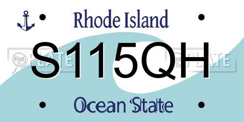 S115QH Rhode Island License Plate