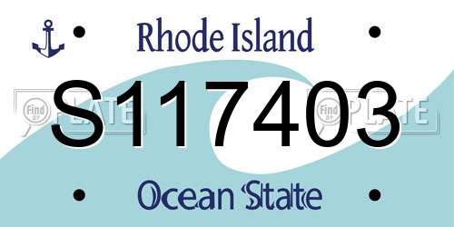 S117403 Rhode Island License Plate