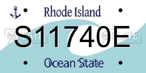 S11740E Rhode Island License Plate