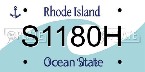 S1180H Rhode Island License Plate