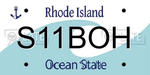 S11BOH Rhode Island License Plate