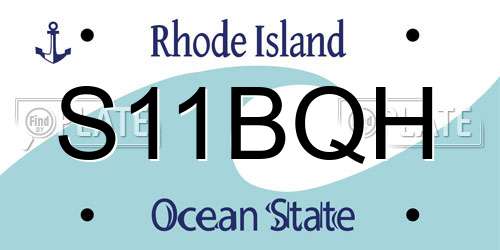 S11BQH Rhode Island License Plate
