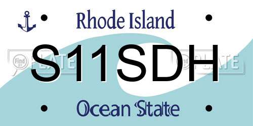 S11SDH Rhode Island License Plate