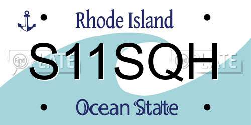 S11SQH Rhode Island License Plate