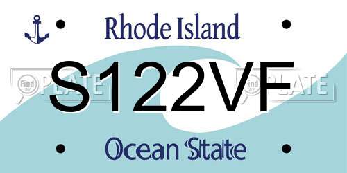 S122VF Rhode Island License Plate