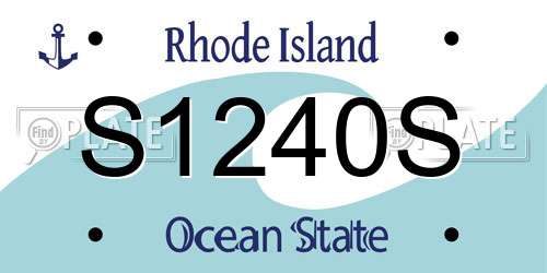 S1240S Rhode Island License Plate