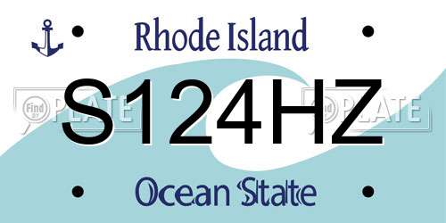 S124HZ Rhode Island License Plate