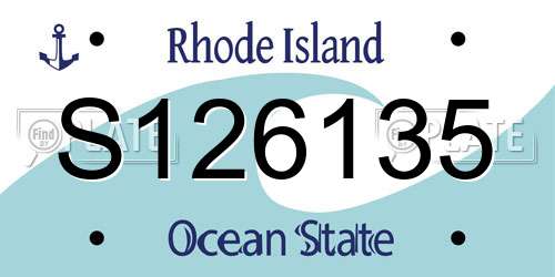 S126135 Rhode Island License Plate