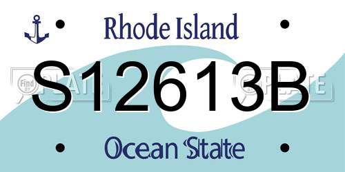 S12613B Rhode Island License Plate