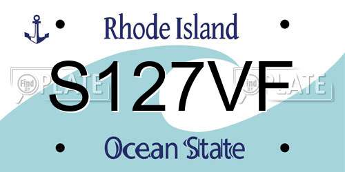 S127VF Rhode Island License Plate