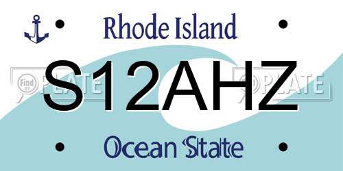 S12AHZ Rhode Island License Plate